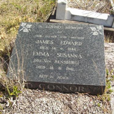 O'CONNOR James Edward -1946 &amp; Emma Susanna VAN RENSBURG -1961