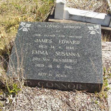 O'CONNOR James Edward -1946 &amp; Emma Susanna VAN RENSBURG -1961