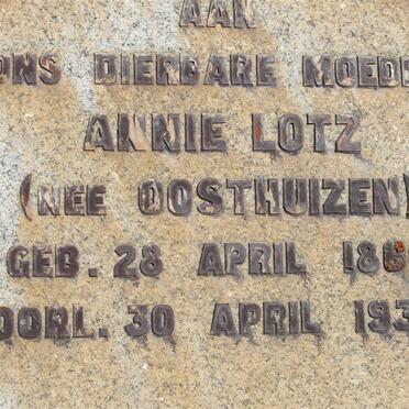 LOTZ Annie nee OOSTHUIZEN 1869-1932