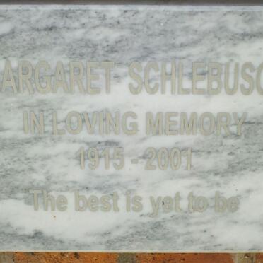 SCHLEBUSCH Margaret 1915-2001