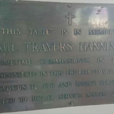 HANNINGTON Paul Travers -1946