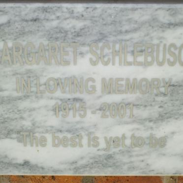 SCHLEBUSCH Margaret 1915-2001