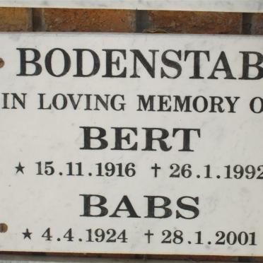 BODENSTAB Bert 1916-1992 &amp; Babs 1924-2001