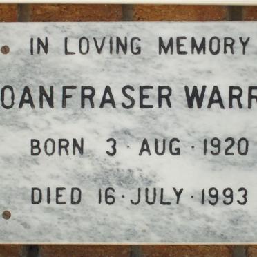 WARREN Joan Fraser 1920-1993