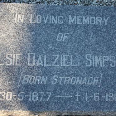 SIMPSON Elsie Dalziel nee STRONACH 1877-1967