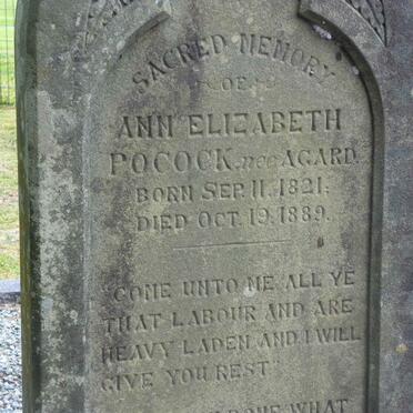 POCOCK Ann Elizabeth nee AGARD 1821-1889