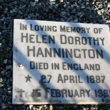 HANNINGTON Helen Dorothy 1887-1988