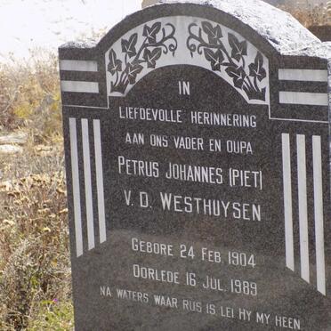 WESTHUYSEN Petrus Johannes, van der 1904-1989