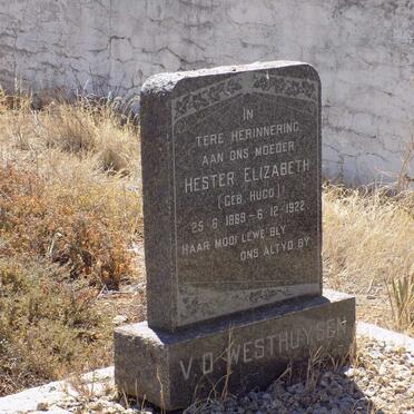 WESTHUYSEN Hester Elizabeth, v.d. nee HUGO 1869-1922