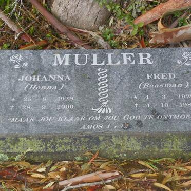 MULLER Fred 1929-1989 &amp; Johanna 1929-2000