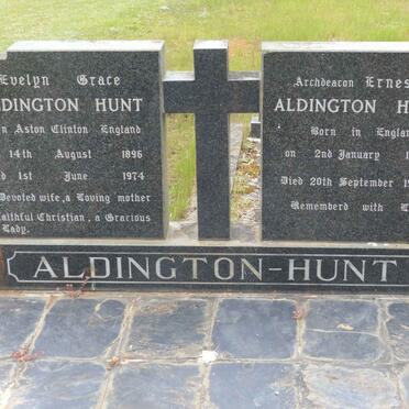 HUNT Ernest, ALDINGTON 1895-1980 &amp; Evelyn Grace 1896-1974