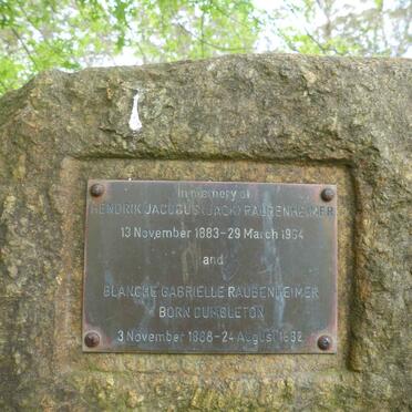 RAUBENHEIMER Hendrik Jacobus 1883-1964 &amp; Blanche Gabrielle DUMBLETON 1888-1982