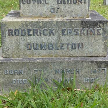 DUMBLETON Roderick Erskine 1873-1967