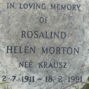 MORTON Rosalind Helen nee KRAUSZ 1911-1991