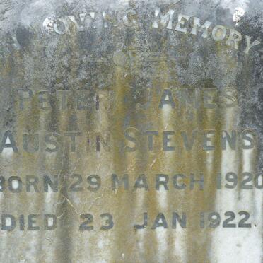 STEVENS Peter James Austin 1920-1922