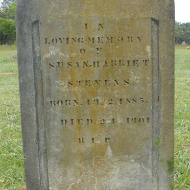 STEVENS Susan Harriet 1885-1901