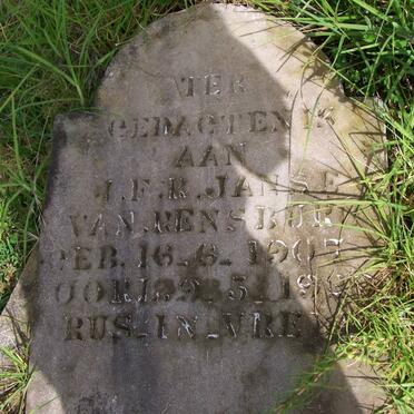 RENSBURG J.F.R., Janse van 1907-192?