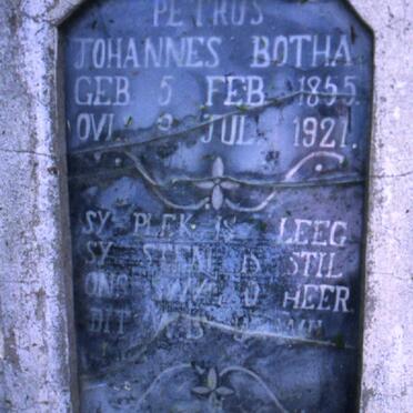 BOTHA Petrus Johannes 1855-1921