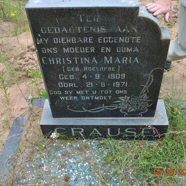 CRAUSE Christina Maria nee ROELOFSE 1909-1971