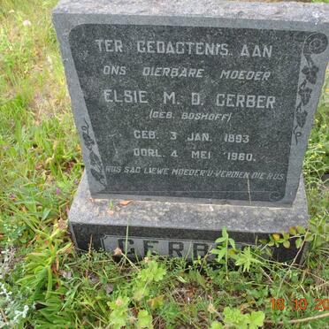 GERBER Elsie M.D. nee BOSHOFF 1893-1960 