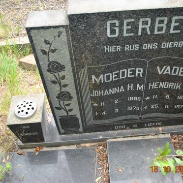 GERBER Hendrik J. 1897-1972 &amp; Johanna H.M. 1898-1970