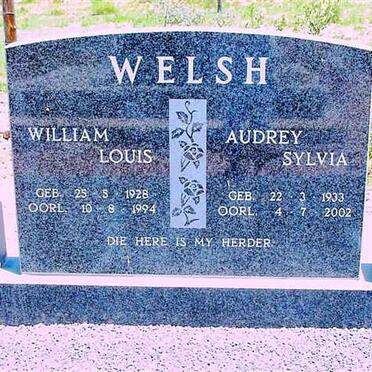 WELSH William Louis 1928-1994 &amp; Audrey Sylvia 1933-2002