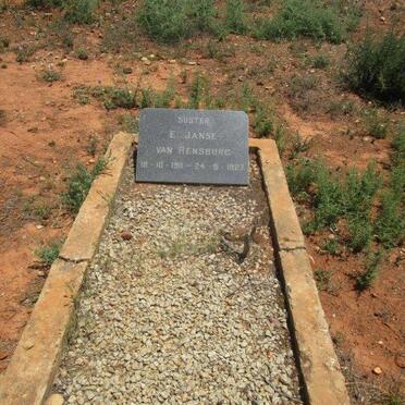 RENSBURG E., Janse van 1911-1927