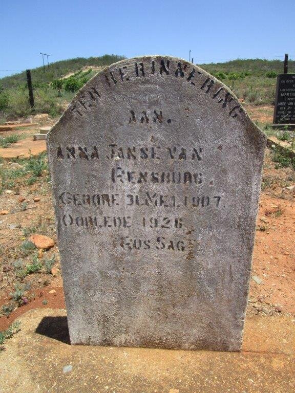 RENSBURG Anna, Janse van 1907-1926