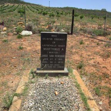 RENSBURG Marthinus A., Janse van 1910-1970