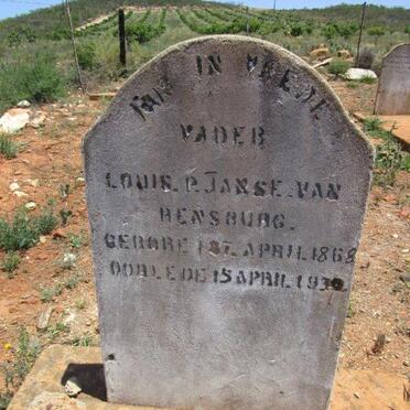 RENSBURG Louis ?., Janse van 1868-193?