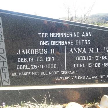 SERFONTEIN Jakobus H. 1917-1990 &amp; Anna M.E. 1932-1975