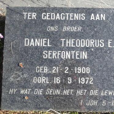 SERFONTEIN Daniel Theodorus E. 1908-1972
