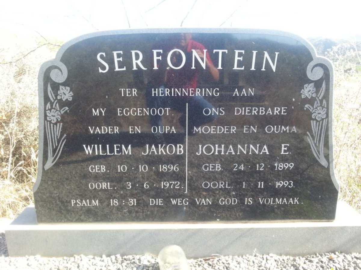 SERFONTEIN Willem Jakob 1896-1972 &amp; Johanna E. 1899-1993