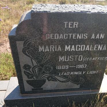 MUSTO Maria Magdalena nee KEYSER 1889-1967
