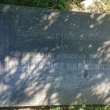 RENSBURG E.S., Janse van 1896-1970