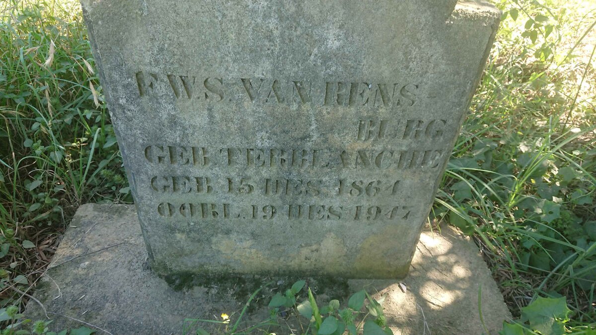 RENSBURG F.W.S., van nee TERBLANCHE 1864-1947