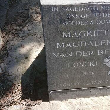 BERG Magrieta Magdalena, van der nee JONCK 1949-2017