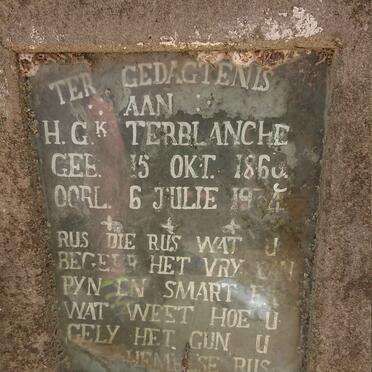 TERBLANCHE H.G.K. 1860-1934