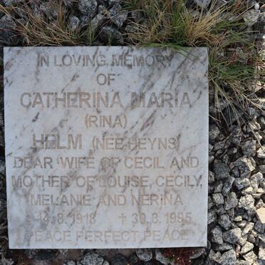 HELM Catherina Maria nee HEYNS 1918-1995