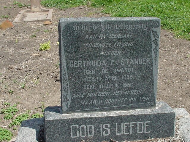 STANDER Gertruida E. nee DE SWARDT 1895-1956