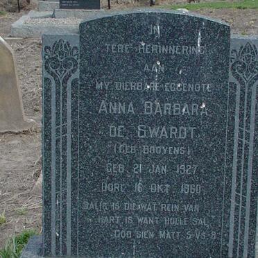 SWARDT Anna Barbara, de nee BOOYENS 1927-1960