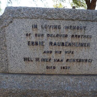 RAUBENHEIMER Ebbie -1937 &amp; Nellie VAN RENSBURG