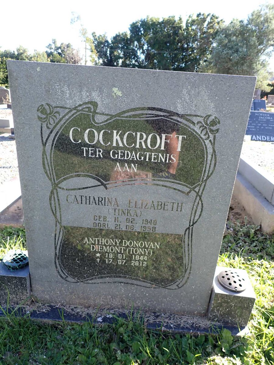 COCKCROFT Anthony Donovan Diemont 1944-2012 & Catharina Elizabeth 1940-1958