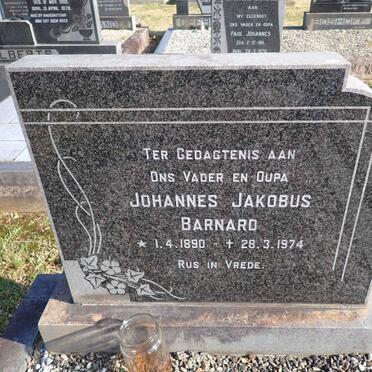 BARNARD Johannes Jakobus 1890-1974