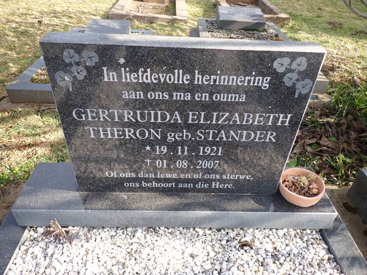 THERON Gertruida Elizabeth nee STANDER 1921-2007