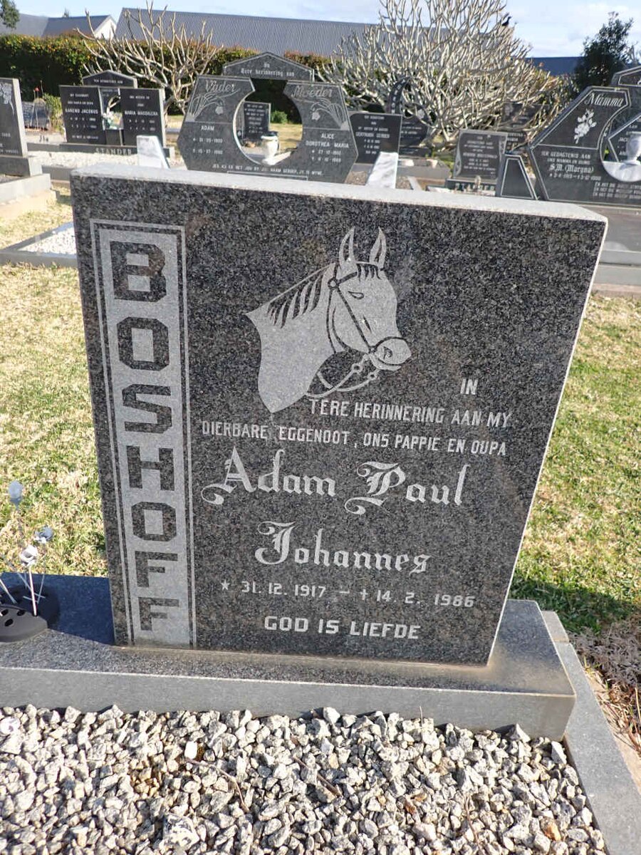 BOSHOFF Adam Paul Johannes 1917-1986