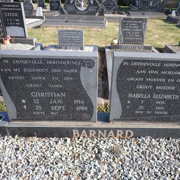 BARNARD Christian 1916-1986 & Isabella Elizabeth 1920-2001