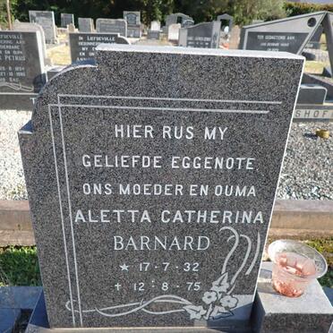 BARNARD Aletta Catherina 1932-1975