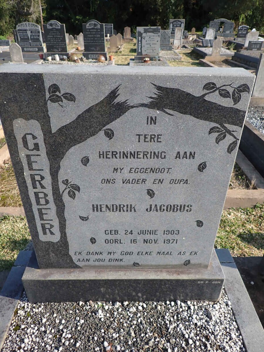 GERBER Hendrik Jacobus 1903-1971