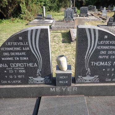 MEYER Thomas Niland 1887-1969 & Anna Dorothea THERON 1906-1977